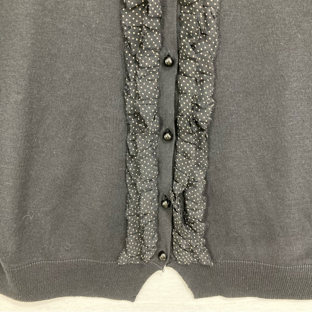 Talbots Black Silk Blend Button Cardigan Size Large - Picture 4 of 9